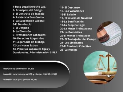 Diplomado Gestión Derecho Laboral Empleador y Empleado-Virtual-Online